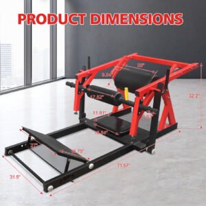 Hip Thrust Machine, Bridge Machine With Weight Holder, Heavy Duty Butt Exercise Equipment For Glute Muscles Building And Butt Shaping, Red