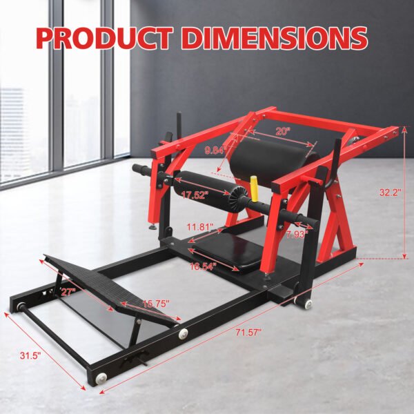 Hip Thrust Machine, Bridge Machine With Weight Holder, Heavy Duty Butt Exercise Equipment For Glute Muscles Building And Butt Shaping, Red