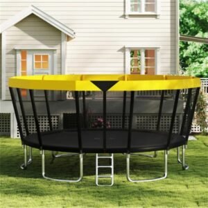 16FT Outdoor Trampoline With 360° Safety Enclosure Net, Family Recreational Trampoline For Backyard