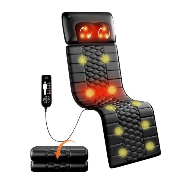 12V Electric Massage Cushion With Heating   9 Modes  Foot, Neck  Full Body Massager Pillow 10-30min Auto Timer  3 Intensity Levels