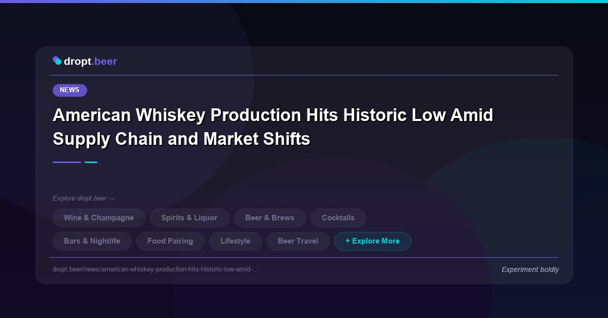 American Whiskey Production Hits Historic Low Amid Supply Chain and Market Shifts | dropt.beer