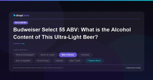 Budweiser Select 55 ABV: What is the Alcohol Content of This Ultra-Light Beer? | dropt.beer