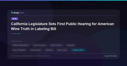 California Legislature Sets First Public Hearing for American Wine Truth in Labeling Bill | dropt.beer