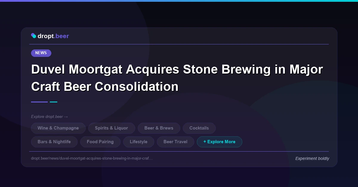 Duvel Moortgat Acquires Stone Brewing in Major Craft Beer Consolidation | dropt.beer