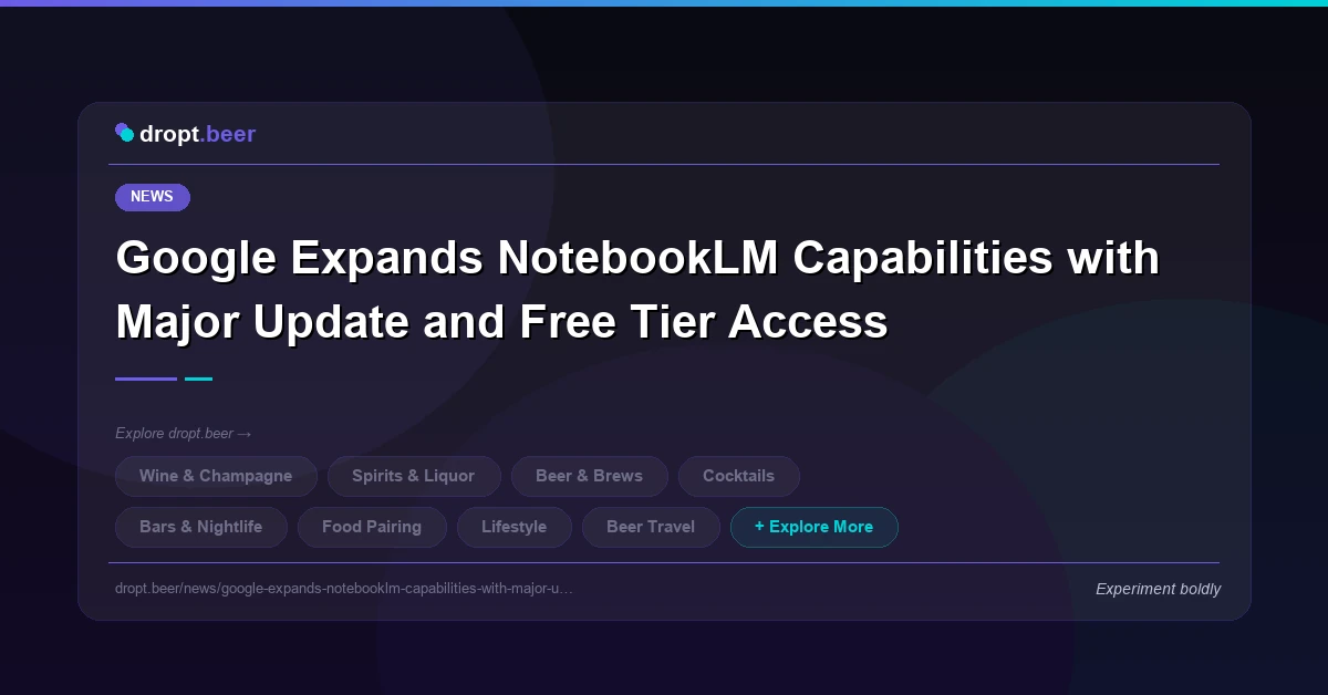 Google Expands NotebookLM Capabilities with Major Update and Free Tier Access | dropt.beer