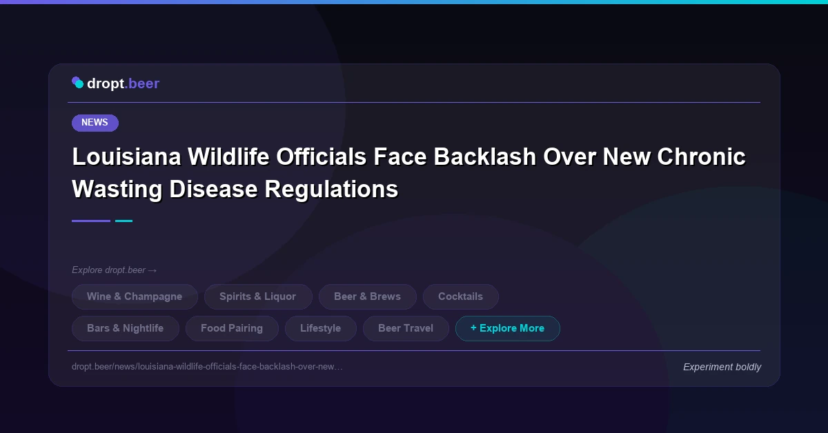 Louisiana Wildlife Officials Face Backlash Over New Chronic Wasting Disease Regulations | dropt.beer