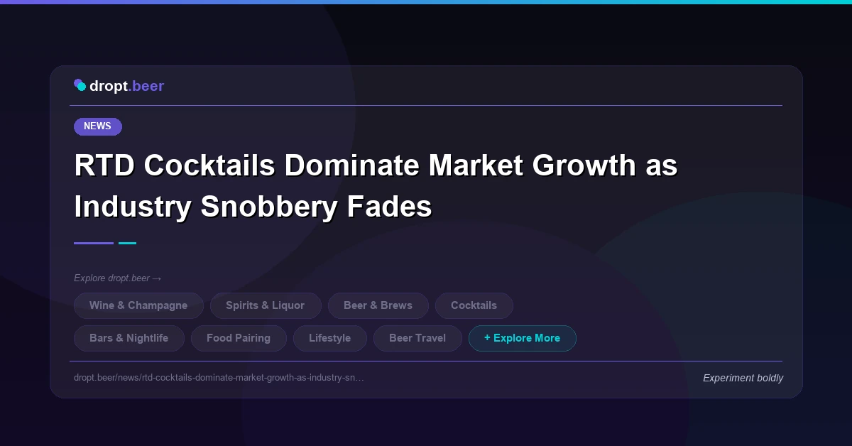 RTD Cocktails Dominate Market Growth as Industry Snobbery Fades | dropt.beer