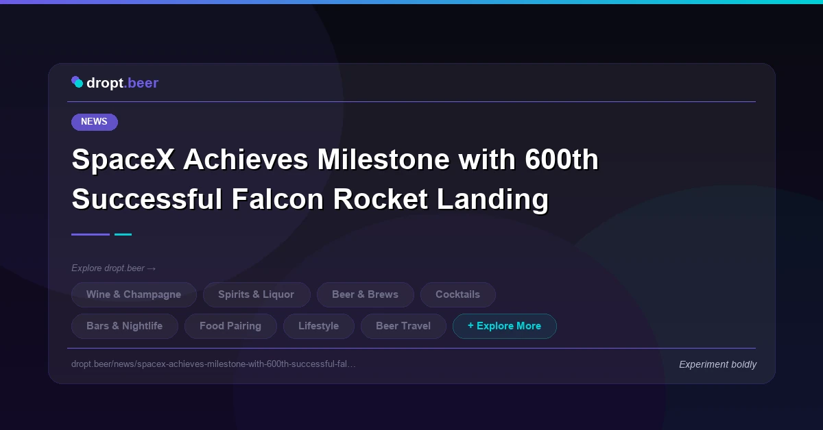 SpaceX Achieves Milestone with 600th Successful Falcon Rocket Landing | dropt.beer