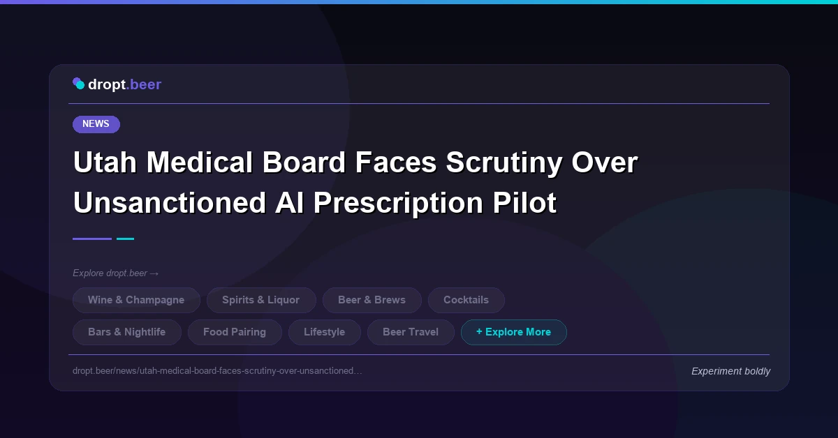 Utah Medical Board Faces Scrutiny Over Unsanctioned AI Prescription Pilot | dropt.beer