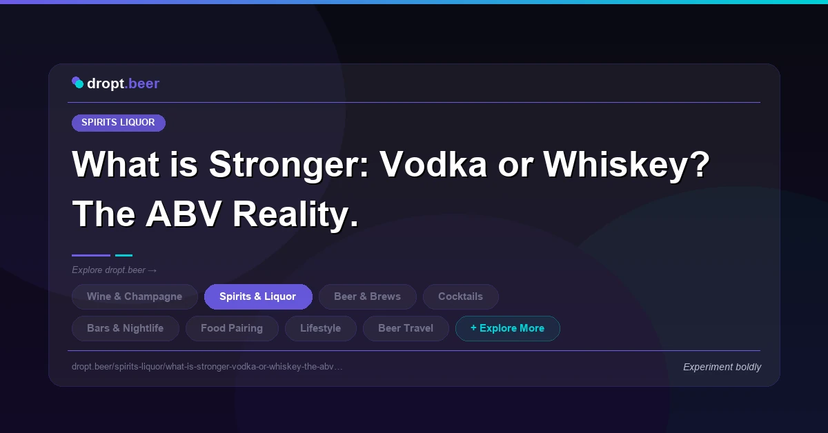 What is Stronger: Vodka or Whiskey? The ABV Reality. | dropt.beer