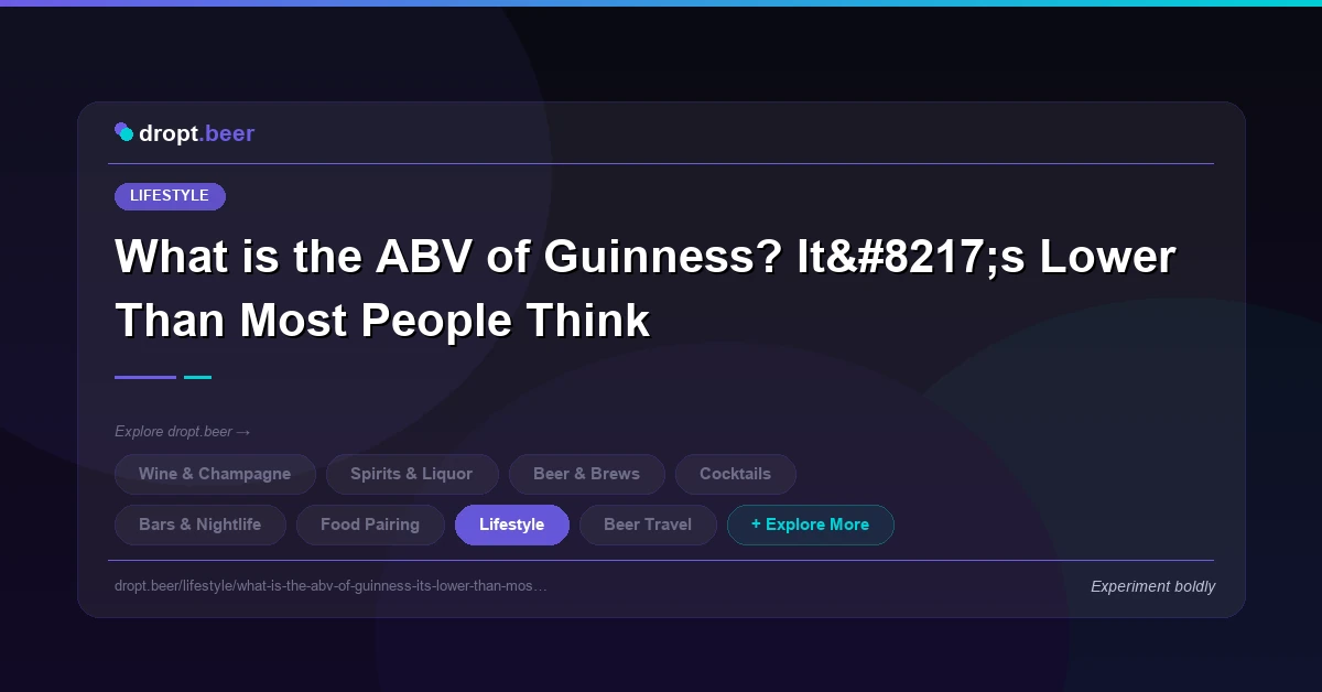 What is the ABV of Guinness? It’s Lower Than Most People Think | dropt.beer