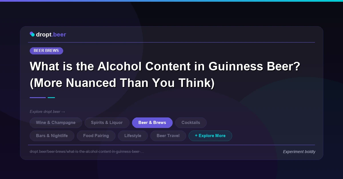 What is the Alcohol Content in Guinness Beer? (More Nuanced Than You Think) | dropt.beer