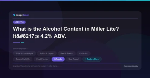 What is the Alcohol Content in Miller Lite? It’s 4.2% ABV. | dropt.beer