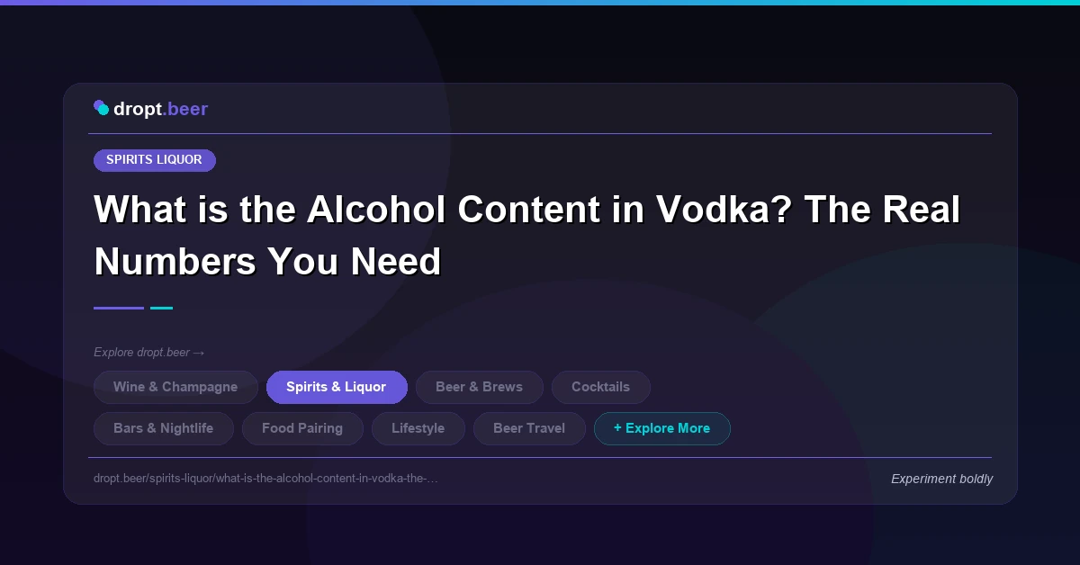 What is the Alcohol Content in Vodka? The Real Numbers You Need | dropt.beer