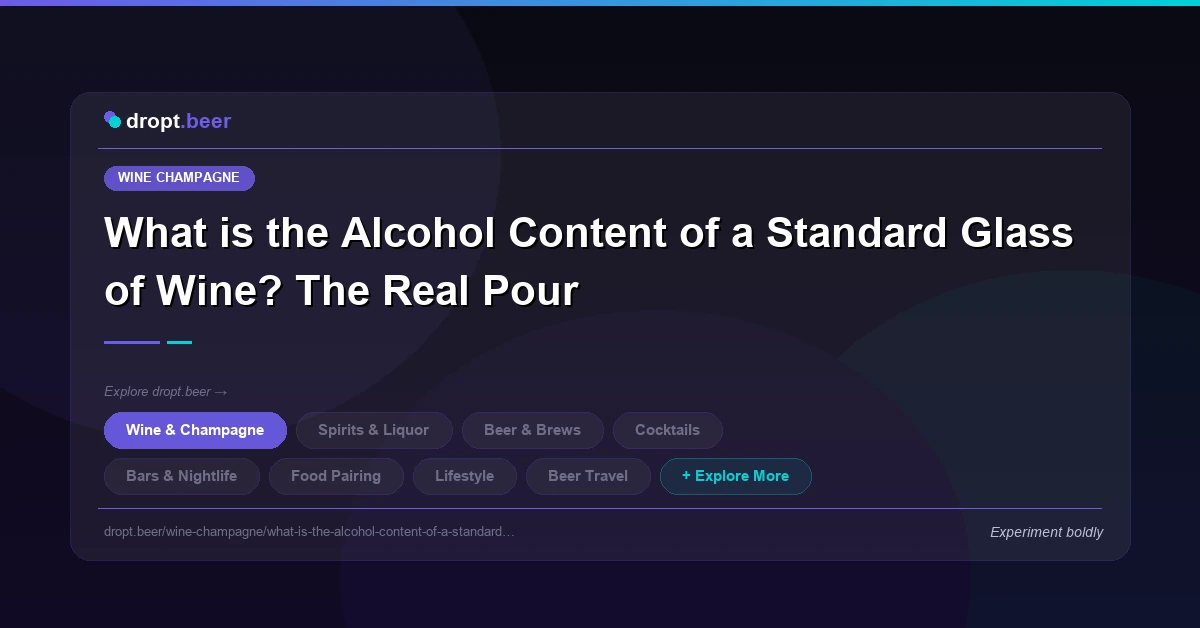 What is the Alcohol Content of a Standard Glass of Wine? The Real Pour | dropt.beer
