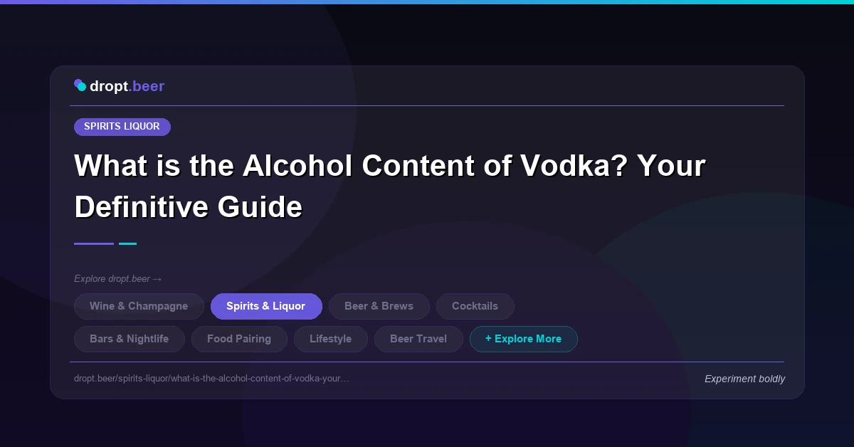 What is the Alcohol Content of Vodka? Your Definitive Guide | dropt.beer