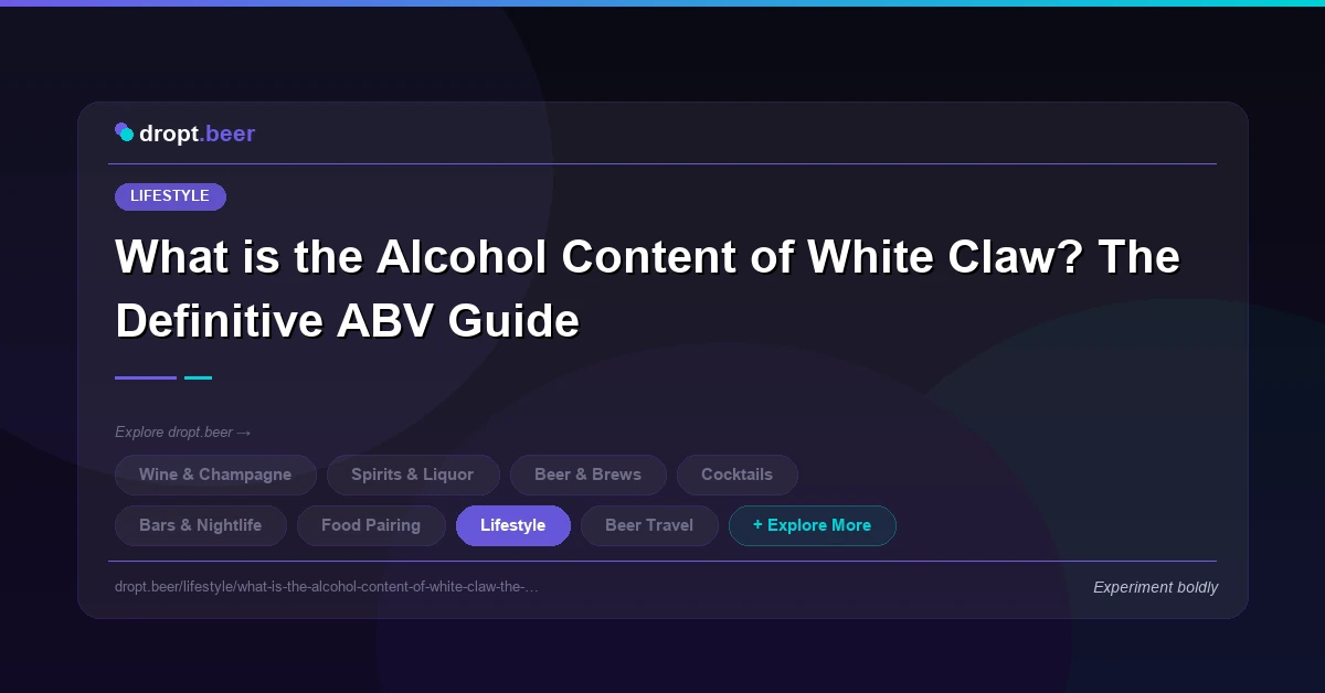 What is the Alcohol Content of White Claw? The Definitive ABV Guide | dropt.beer