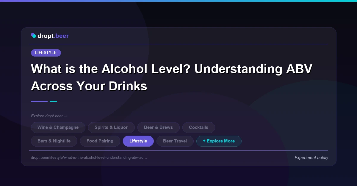 What is the Alcohol Level? Understanding ABV Across Your Drinks | dropt.beer