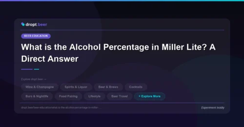 What is the Alcohol Percentage in Miller Lite? A Direct Answer | dropt.beer