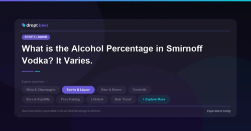 What is the Alcohol Percentage in Smirnoff Vodka? It Varies. | dropt.beer