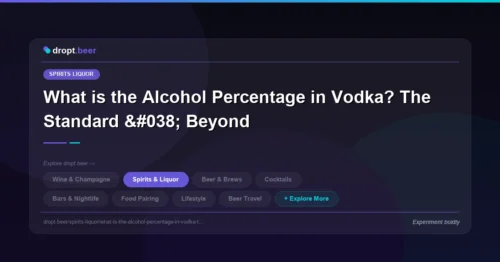 What is the Alcohol Percentage in Vodka? The Standard & Beyond | dropt.beer