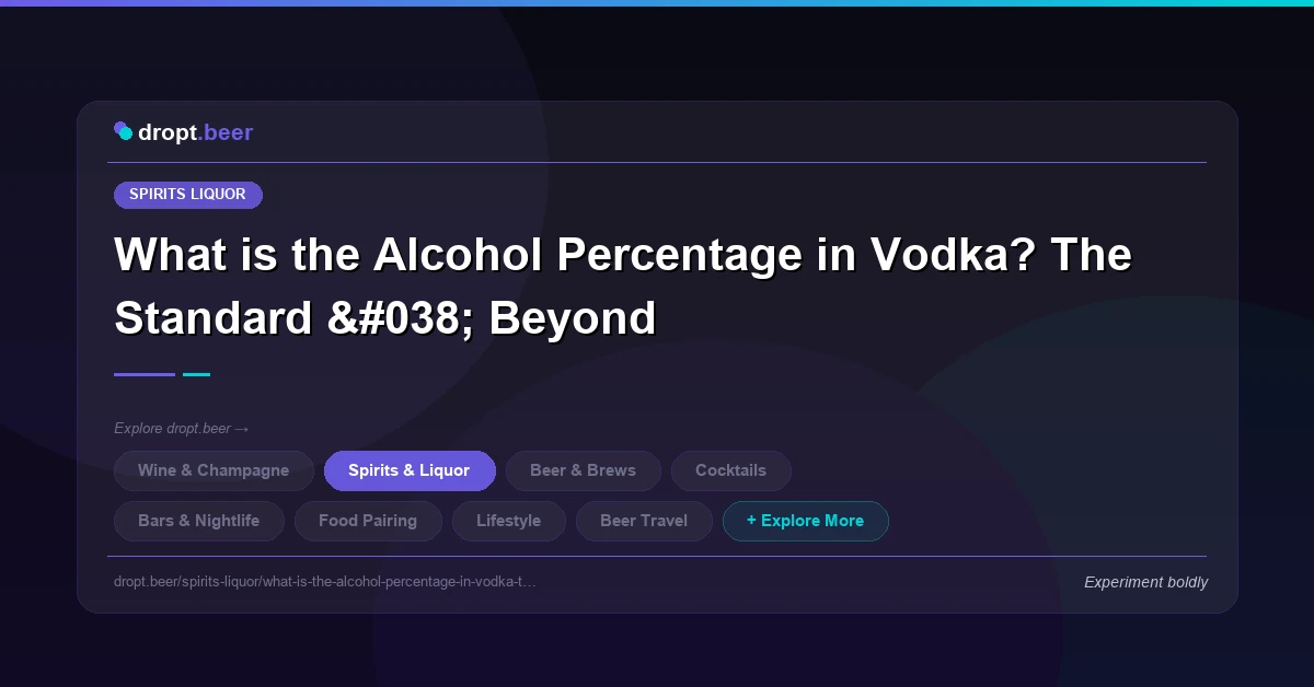 What is the Alcohol Percentage in Vodka? The Standard & Beyond | dropt.beer