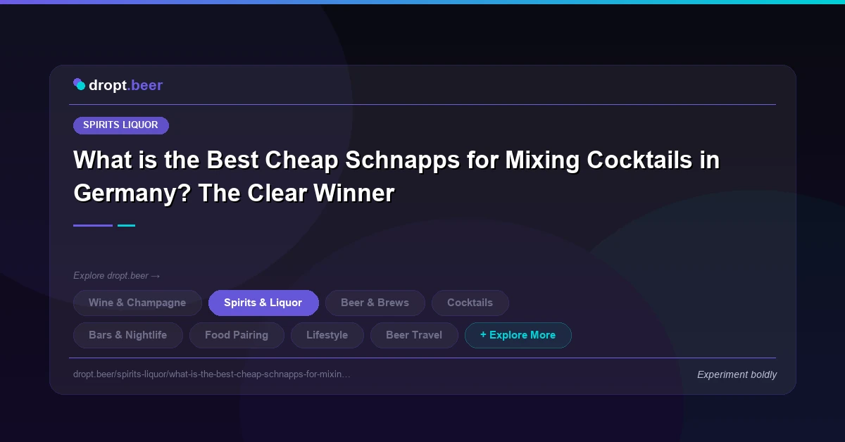 What is the Best Cheap Schnapps for Mixing Cocktails in Germany? The Clear Winner | dropt.beer