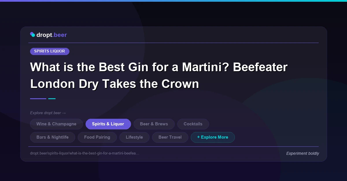What is the Best Gin for a Martini? Beefeater London Dry Takes the Crown | dropt.beer
