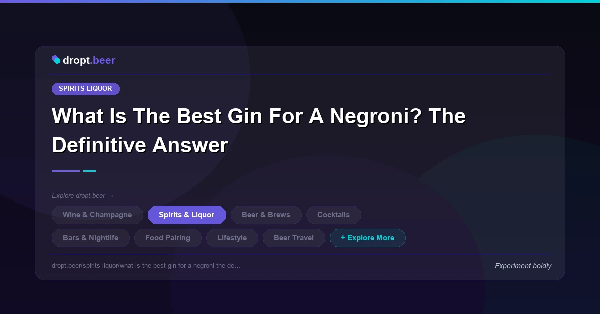 What Is The Best Gin For A Negroni? The Definitive Answer | dropt.beer